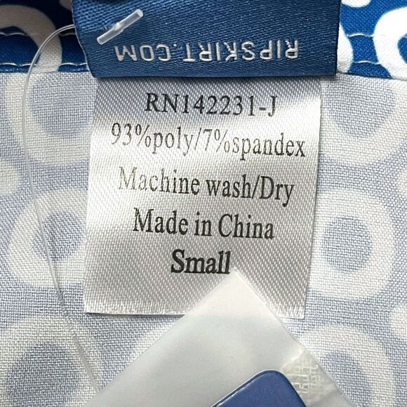 NWT RIPSKIRT HAWAII Blue Dot Classic Beach Cover-Up Skirt S - Picture 7 of 8